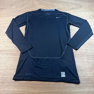 Nike Pro Combat Dri-FIT Compression Shirt Mens Large Black Long Sleeve
